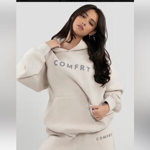 NIB Comfrt Unisex Tranquil Hoodie in Cotton Sz Large. Gorgeous neutral!